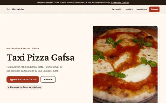 Taxi Pizza Gafsa · Restauration rapide à Gafsa