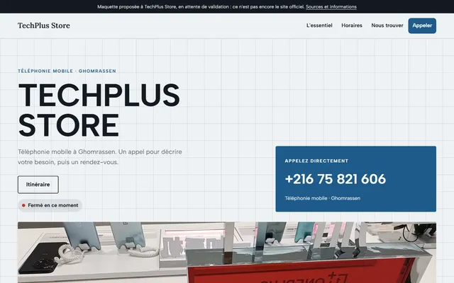 TechPlus Store · Téléphonie mobile à Ghomrassen