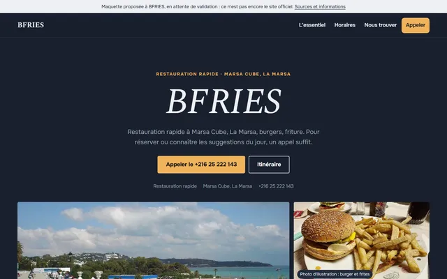 BFRIES · Restauration rapide à Marsa Cube