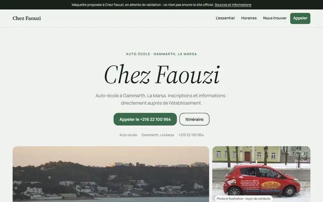 Chez Faouzi · Auto-école à Gammarth