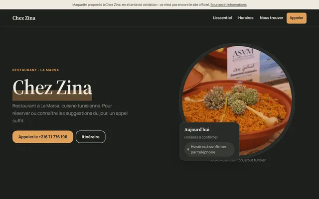 Chez Zina · Restaurant à La Marsa