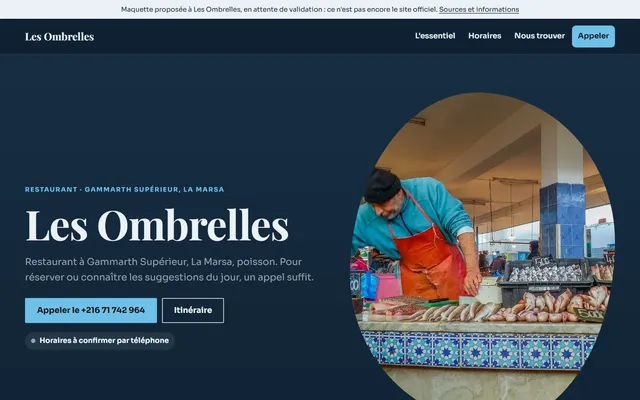 Les Ombrelles · Restaurant à Gammarth Supérieur