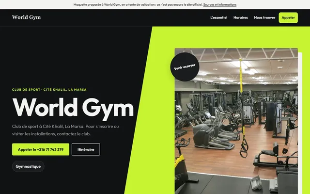World Gym · Club de sport à Cité Khalil