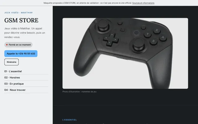 GSM STORE · Jeux vidéo à Makthar