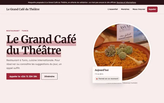 Le Grand Café du Théâtre · Restaurant à Tunis